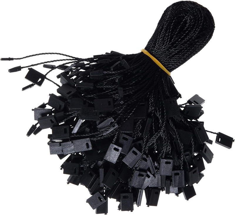 MGTECH 3000Pcs Hang Tag String, 7 Inch Black Nylon Snap Lock Pin Loop Plastic Tag Fastener Hook Ties Clothing Price Tag Rope - Image 1